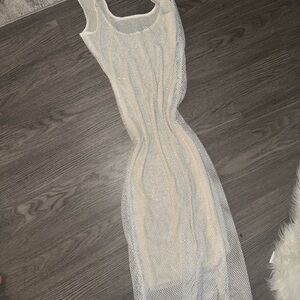 Elegant White Mesh Dress